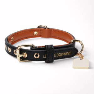 Hundhalsband i mjukt material med namnbricka. Svart